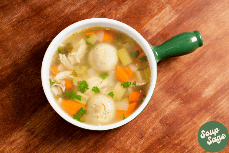 traditional serving of matzo ball soup traditional serving of matzo ball soup